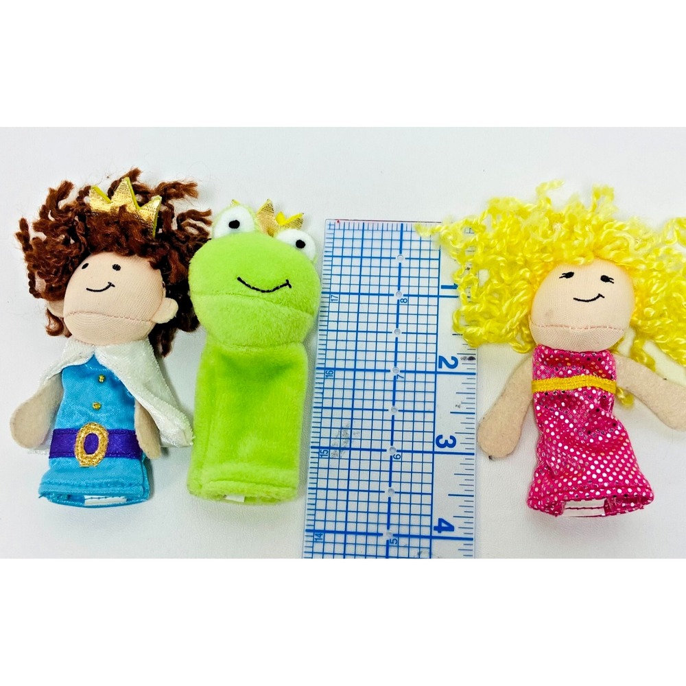 Set of 3  Finger Puppet  Pappa‎ Geppetto Frog Prince Princess Plush Toy - Picture 4 of 4